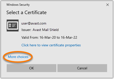 avast server certificate invalid