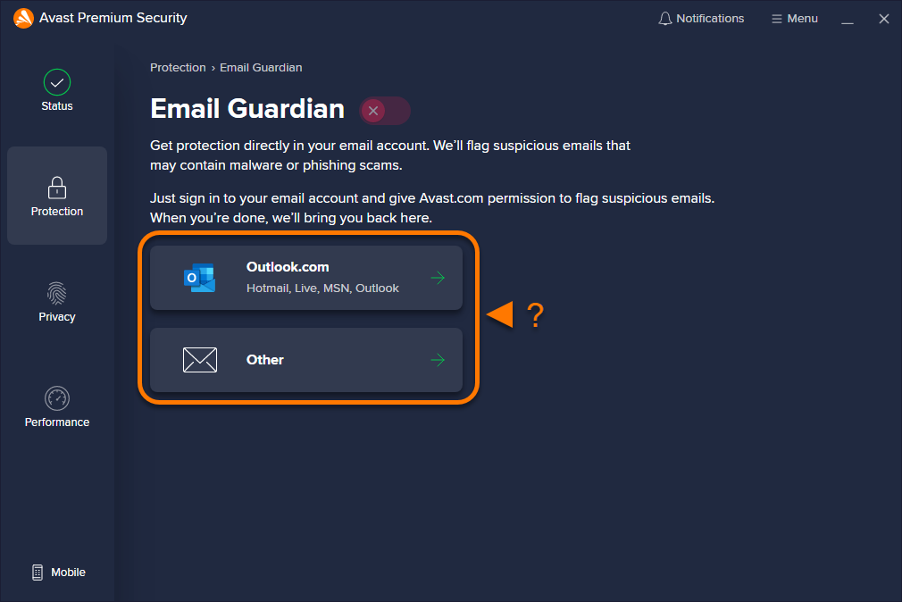 is avast checking my mailbird