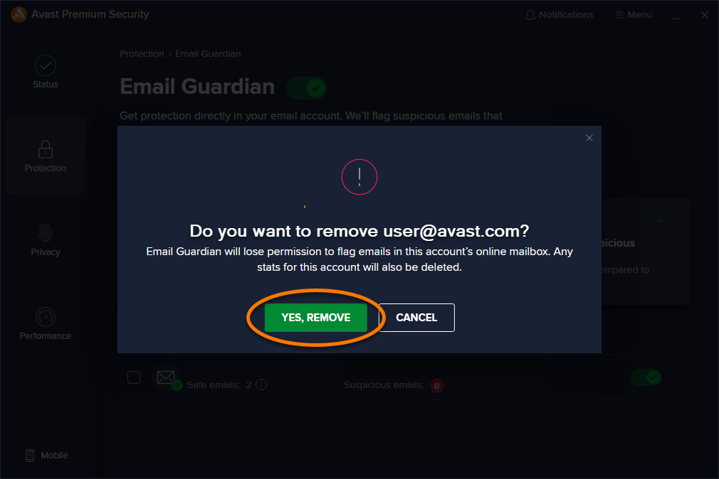 avast blocks mailbird