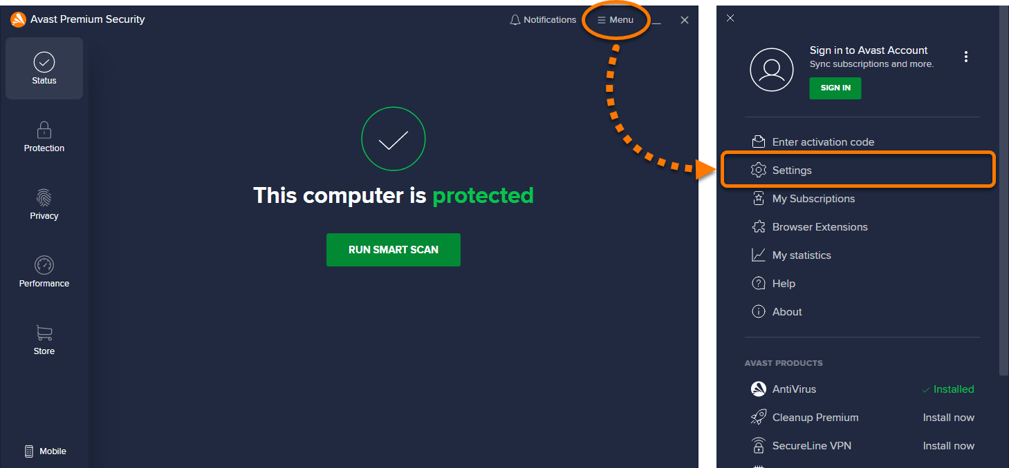 Копирование и восстановление своих настроек Avast Antivirus | Avast