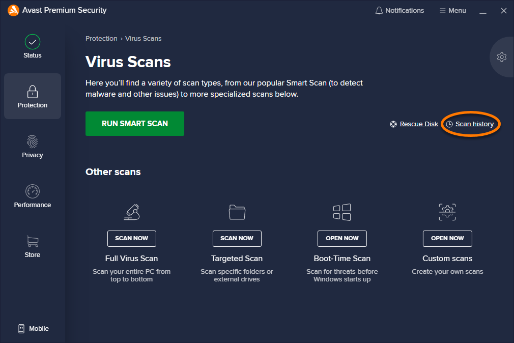klokke Formen Hoved How to scan your PC for viruses using Avast Antivirus | Avast