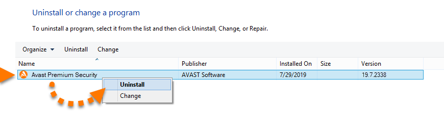 cannot turn on avast antivirus