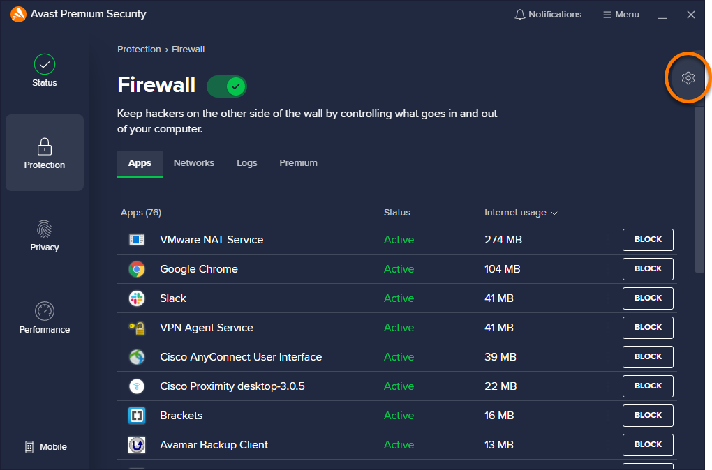 recommended avast firewall settings for svchost