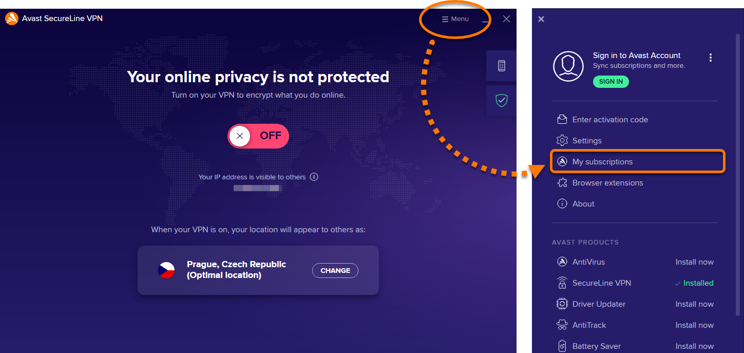 Er det VPN i Avast?