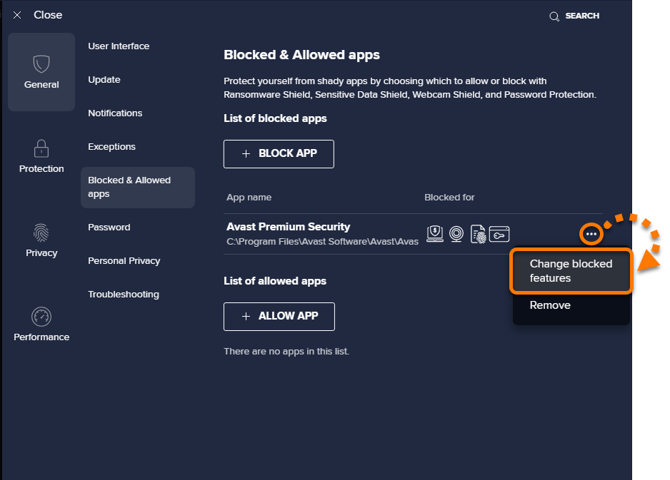 Onlinesbi Xxxxx Video - Using the Blocked & Allowed apps settings screen in Avast Antivirus | Avast