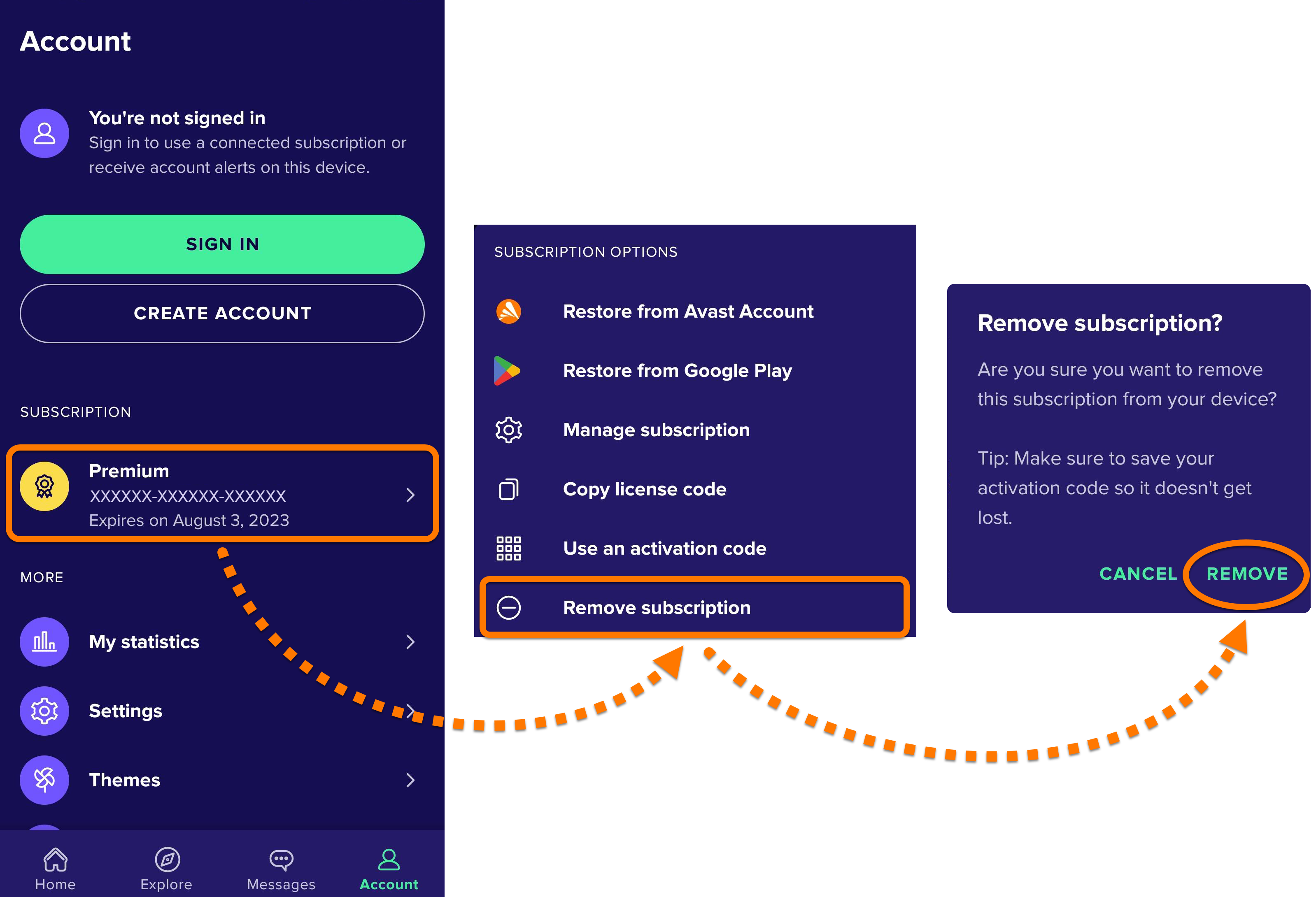 Перенос и восстановление мобильных подписок Avast | Avast