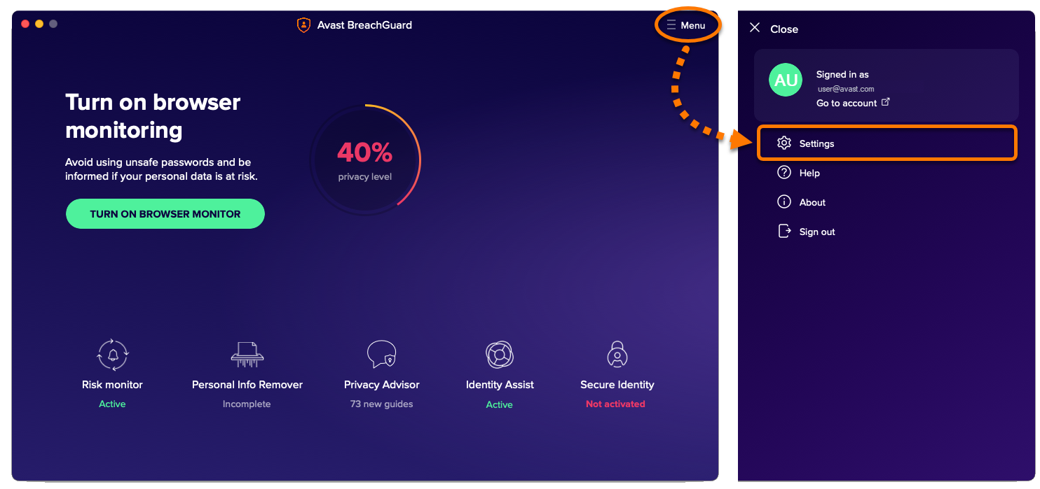 Использование Avast BreachGuard | Avast