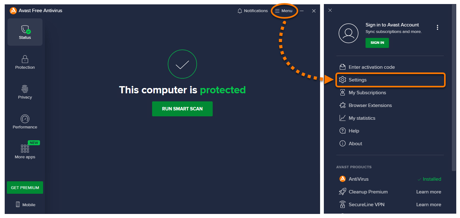 Защита Avast Antivirus с помощью пароля | Avast