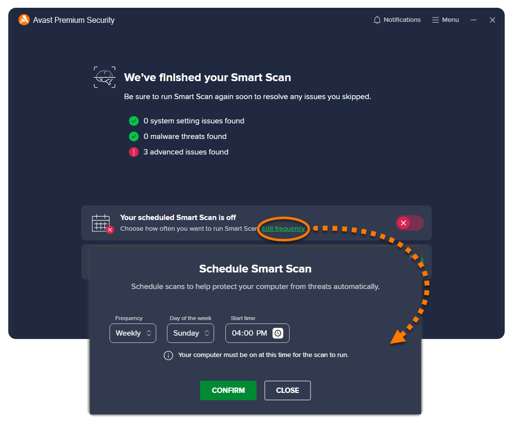 Запуск «Интеллектуального сканирования» в Avast Antivirus | Avast